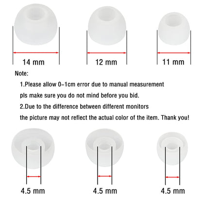 WKYMY Replacement Earbud Tips Silicone Eartips for in- Ear Headphones Rubber Tips Earbud Caps 9 Pairs S M L
