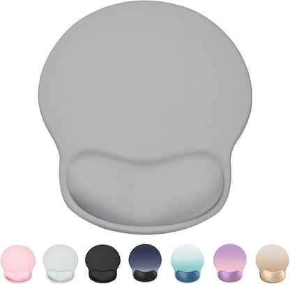 Ergonomic Mouse Pad Wrist Support, Comfortable Mouse Pad Wrist Rest, Relieve Wrist Pain Gel Mouse pad, Non-Slip Rubber Base Mousepad for Laptop, Computer, Prefect for Office & Home(Gray