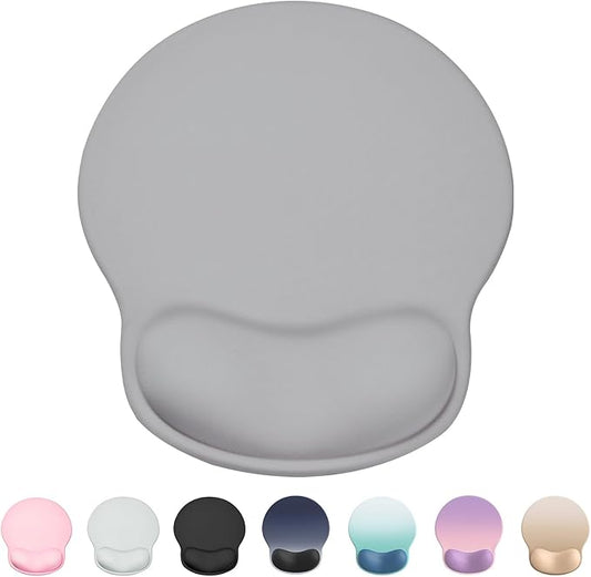 Laborio Ergonomic Mouse Pad Wrist Support, Comfortable Mouse Pad Wrist Rest, Relieve Wrist Pain Gel Mouse pad, Non-Slip Rubber Base Mousepad for Laptop, Computer, Prefect for Office & Home(Gray