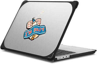 CASETiFY Bounce MacBook Pro 16-inch (M3/M4) Case [Enhanced Protective Corner Design/Ventilation Cutouts/Anti-Slip Grip] - I'm Busy by Ssebong - Clear Black