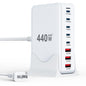 BODSEIEOU USB C Charger Block 440W Charging Station Hub,8 Port GaN III Fast Charging Brick with 5ft Extension Cord,PD PPS 100W Laptop Power Adapter for MacBook Pro/Air,iPhone 17/16,Samsung Galaxy,Dell