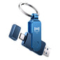MOSDART 256GB USB C and A 3.2 150MB/s Dual Flash Drive with Keychain, Navy