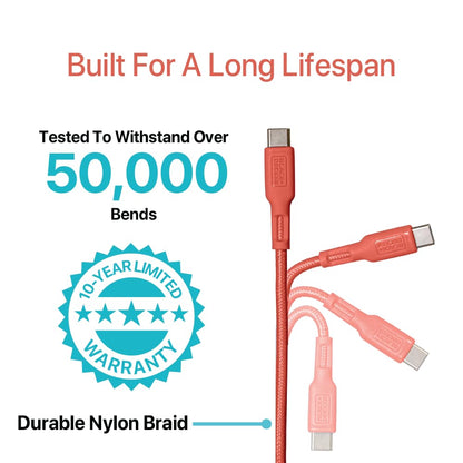 BLACK+DECKER USB C Multi Charging Cable, Fast Multi Charger Cable w/Adapter Braided 2in1 Multiple USB Cable, Universal Charging Cord w/Type C/USB Adapter for iPhone 17 16 15/Samsung/LG/Tablets/More