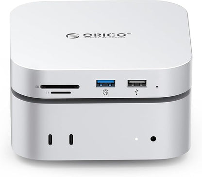ORICO MiniMate SE Mac mini M4 2TB Storage & Docking Station, External SATA SSD (Non-Removable) 5Gbps(480MB/s), USB A*4, USB-C, SD/TF 3.0, 3.5mm Audio, Includes 2 Cables – M4SE