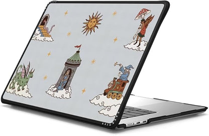 CASETiFY Impact MacBook Air 15" (M2-M4) Case [Cushioned Impact Corners/Scratch-Resistant/Anti-Slip Grip] - up in The Medieval Clouds - Clear Black