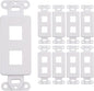 10 Pack Keystone Wall Plate 2 Port, White Decorator Insert Cover for Ethernet, HDMI, Coax, Cat6 Cat5, RJ45, Home & Office Installations