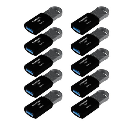 32GB Memorex USB 3.1 Flash Drive – Transfer Speeds Up to 10x Faster Than USB 2.0, Latest USB 3.1 Gen 1 Technology, Lightweight Design, for Daily File Management, Type-A Connector, 10-Pack