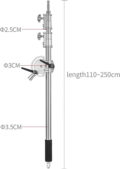 Heavy Duty Extension Boom Arm Bar for Photography C Stand and Light Stand,Adjustable 3.6-8.2ft Crossbar Holding Arm with Sand Bag for Softbox,Studio Strobe,Monolight,LED Video Light,Reflector ect.