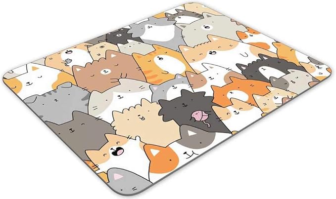 Gaming Mouse Pad，Cartoon Animal Portraits Rectangle Mouse Pad Size(9.84"x7.87")