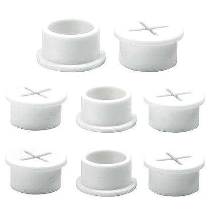 Desk Grommet, 3/4 in 20 mm Silicone Rubber Grommets, White Desk Hole Cover for Cables, Flexible Wall Cord Pass Through Grommet for Office Table Computer Home Furniture Wire Organizer-8 Pcs