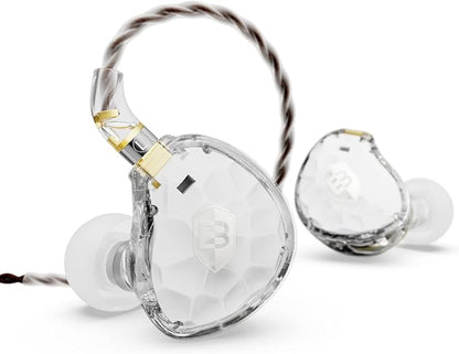 BASN ASONE 14.2mm Planar Diaphragm Driver in-Ear Monitors Earphone with Two Detachable MMCX Cables for Musicians Drummers Bass Players Singers (White)