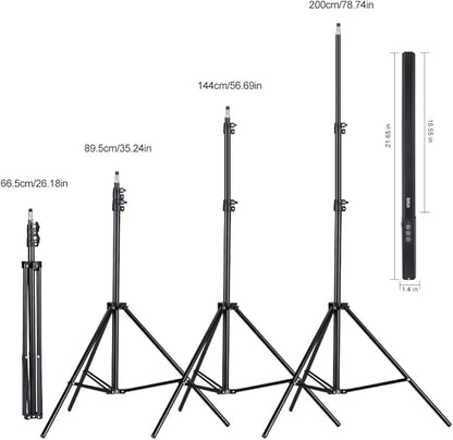 LED Light Sticks RGB Light Wand, Photography Light Stick LED Video Lighting Kit 9 Color Modes, with 26.2" to 78.7" Tripods, Adjustable 3200K-5600K, Pack of 2 [Upgraded]