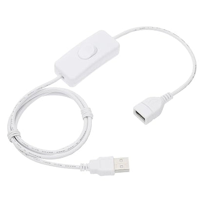 MECCANIXITY USB Extension Cable with ON/Off Toggle Switch 1m USB Male to Female Extension Cord for Desk Lamp Fan LED Light Strip White Pack of 1