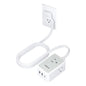 TESSAN Small Flat Plug Power Strip, Ultra Thin Extension Cord 5 ft, Black