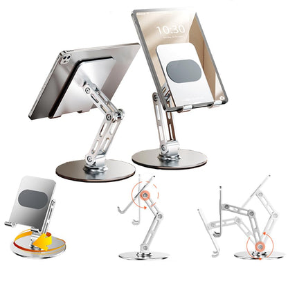 Adjustable Phone Stand for Desk,for 4.7-9.7 Inch Devices,360° Rotating Aluminum Alloy,Silver Compatible with ipad Tablet Kindle TAB Surface Cell Phone Stand Holder