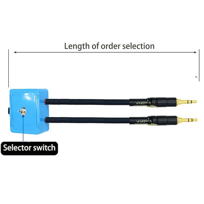 1ft Sound Channel swicher 1/8" aux Input 3.5mm Female to 2X 3.5 Output Switch Selector 2 in 1 Out R/L Stereo Audio 1 in 2 Out Stereo Audio Splitter with Phone pc Player