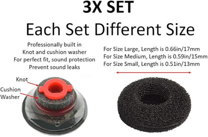 3X Ultra Comfort Eartips Ear Buds Replacement Earphone Ear Tips Kits Earpads Foam Set Cushion for Plantronics Voyager 5200 5220 5210 Series Bluetooth Headset Headphone (Mixed L/M/S)