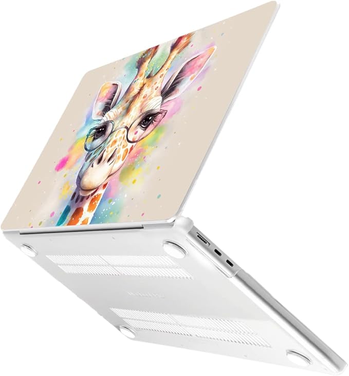 MEEgoodo Case for M4/M3/M2 MacBook Air 13.6 inch 2025 2024 2022, Fit Model A3240/A3113/A2681, Laptop Hard Shell with Keyboard Cover & Screen Protector Compatible with MacBook Air 13 inch, Giraffe