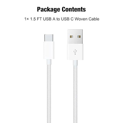 1.5FT Short IPhone 17/16E/16/15 Woven Cable, USB A to USB C CarPlay Charger Cable for iPhone 17Air, 15 16 17 Pro Max, 15/16 Plus,iPad 10th Gen,iPad Pro 12.9/11, Air 5th/4th Gen, Mini 6th Charging Cord