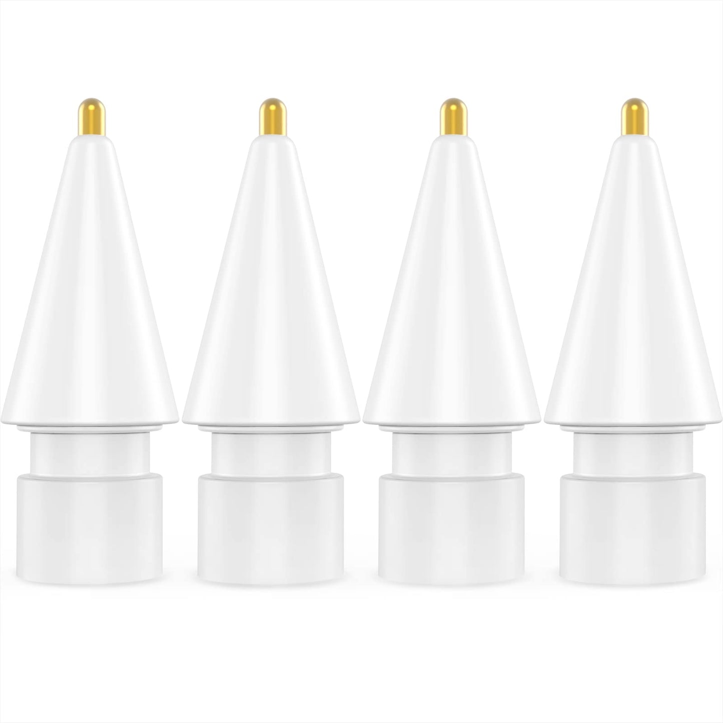NIUTRENDZ 4 Pack Replacement Tips for Apple Pencil 2nd Generation and 1st Generation Fine Point Metal Tip, Wear-Resistant & Precise Control (1.95mm, White)