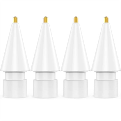 NIUTRENDZ 4 Pack Replacement Tips for Apple Pencil 2nd Generation and 1st Generation Fine Point Metal Tip, Wear-Resistant & Precise Control (1.95mm, White)