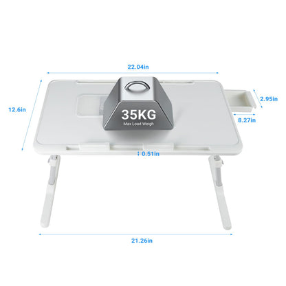 iXTRA Adjustable Laptop Lap Desk with Cooling Fan USB Light for Adults 56x32cm,White