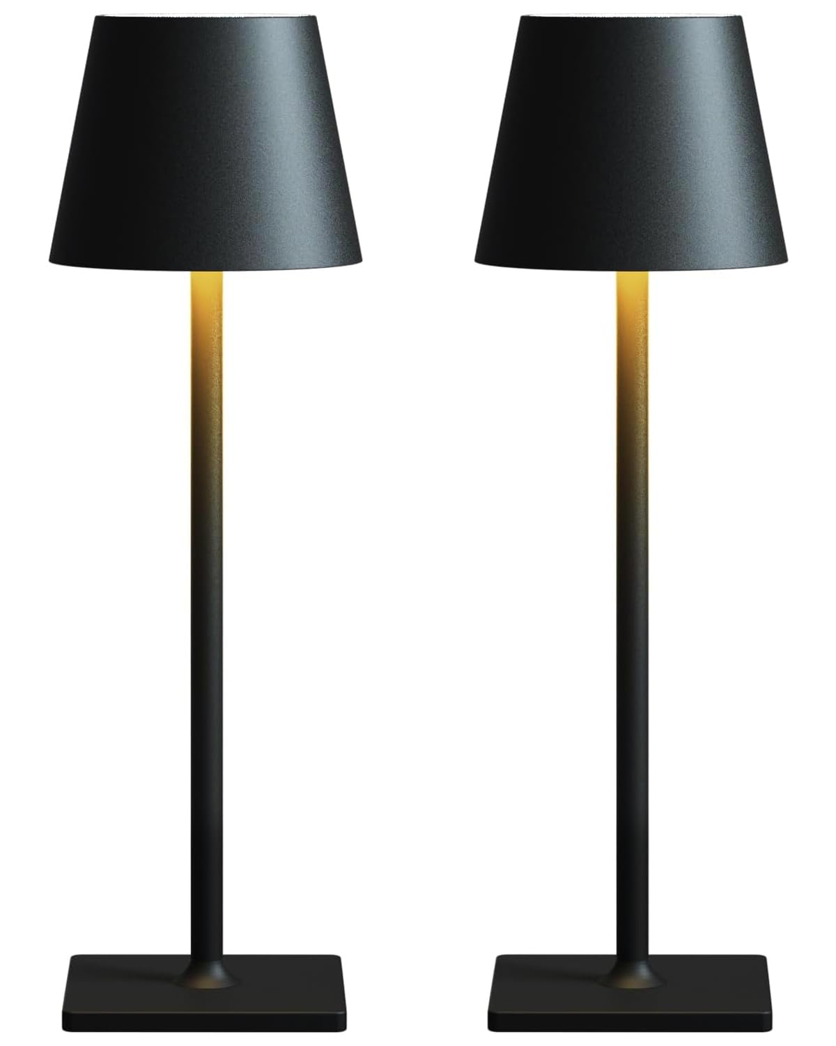 Fizrice Cordless Table Lamp Rechargeable Black 4 Pack Battery Operated
