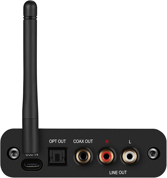 B2 aptX HD, LDAC Hi-Fi Bluetooth 5.1 Audio Receiver,Bluetooth Adapter with ESS DAC, Analog Stereo RCA Output, Enhanced Working Range,OLED Display, Digital Coaxial & Optical Outputs