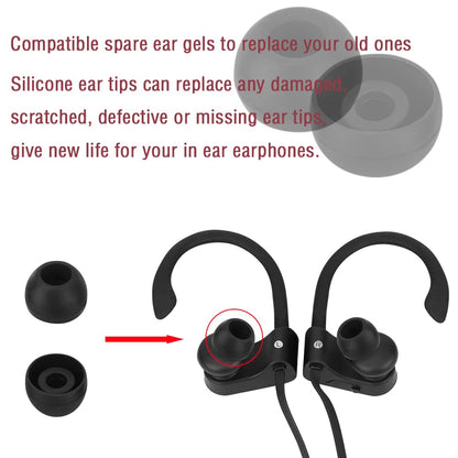 WKYMY Silicone Medium Replacement Ear Tips - Eartips for In-Ear Headphones - Rubber Tips Earbud Covers - 10 Pairs (Black)