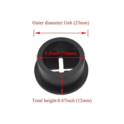 HAHIYO 4Pcs 0.8Inch/20mm Black Flexible Rubber Desk Grommet Wire Grommet Cable Management Cord Hole Cover Desk Wire Hole Insert Wire Organizer for Computer Office Home School Equipment Systems
