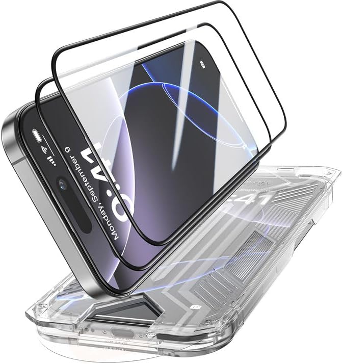 3 Pack for iPhone 16 Pro Max Tempered Glass Screen Protector:9H+ Durable, Auto Positioning, Bubble Free, High Definition, Easy Installation