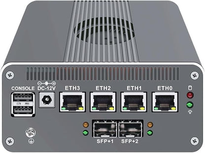 CWWK Intel Alder Lake N100(4C/4T Up to 3.4GHz)/N305(8C/8T Up to 3.8GHz) Dual SFP+10GbE Mini PC|4xIntel I226-V 2.5GbE |DDR5 Memory|PCI-E x4|HDMI+DP+Type-C (10 Gigabit N100, 16G RAM 256G SSD)