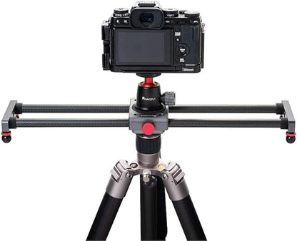 16 inches/40cm Mini Table Top Video Camera Slider Carbon Fiber Rail Rods for Smartphone iPhone Samsung DSLR Sony Canon Nikon Loading up to 11 lbs /5Kgs