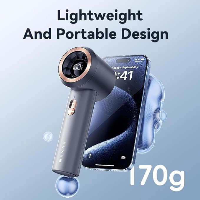 Portable Fan For Travel Mini: Small Pocket Handheld Personal Rechargeable Battery Operated USB High Speed Keeping Cool In Hot Weather Summer Beach For Women (gray)