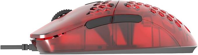 G-Wolves Hati HTM 56g Honeycomb Mouse, PixArt 3389 16000DPI, 6 Programmable Buttons, Low Latency, for Esports (Ruby)
