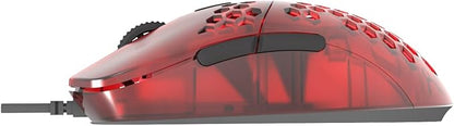 G-Wolves Hati HTM 56g Honeycomb Mouse, PixArt 3389 16000DPI, 6 Programmable Buttons, Low Latency, for Esports (Ruby)