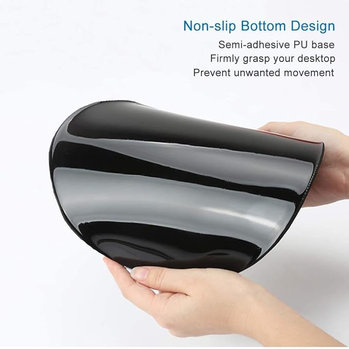 ITNRSIIET Ergonomic Mouse Pad with Gel Wrist Support Small Wrist Rest Smooth Surface Non-Slip PU Base Comfortable Office Supplies Pain Relief, 8.7 x 7.2 inches, Cute Cactus with Black Design