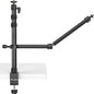 PICTRON LS11 Camera Mount Desk Stand with Auxiliary Holding Arm, Flexible Overhead Camera Webcam Table C-Clamp Multi Stand for Photography Videography Live Stream