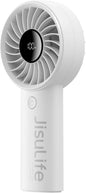 JISULIFE Handheld Portable Fan with Powerful Motor,LED Display,3600mAh Battery,5 Wind Speeds,Lanyard; Summer Essentials USB Rechargeable Hand held Fan for Travel,Beach,Makeup,Concerts-Gery