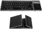 DeLUX Foldable Keyboard with Touchpad and Numeric Keypad, 2.4G Wireless and Bluetooth, Rechargeable Portable Travel Folding Keyboard with PU Leather, for iOS Android Windows Tablet (KF18)