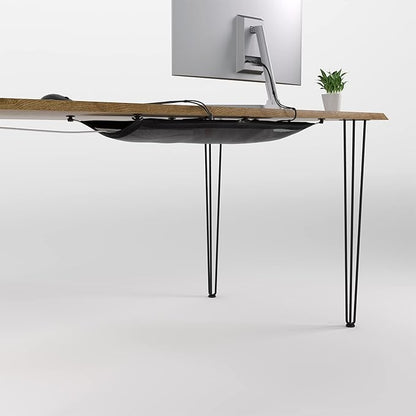 Cable Management net - Under Desk Wire Management - Flexible Under Desk Cable Management Tray Black