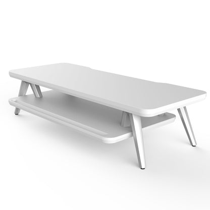 Fenge Monitor Stand Riser, Wooden Desk Shelf with 2-Tier Storage