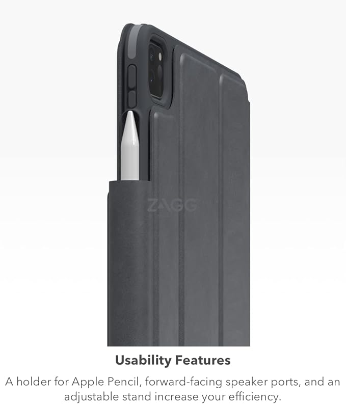 ZAGG Pro Keys Wireless Keyboard & Detachable Case for iPad Pro 12.9 - Backlit Keys, Apple Pencil Holder, 6.6ft Drop Protection