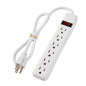 PowerEnvy 6-Outlet Surge Protector – 250 Joules, 2ft Cord, 15A/125V, 1875W Max – Right Angle Plug, Black – Home, Office, & Electronics Protection