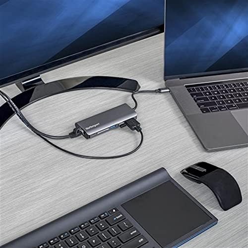 StarTech.com USB C Multiport Adapter - USB-C Travel Dock to 4K HDMI, 3x USB 3.0 Hub, SD/SDHC, GbE, 60W PD 3.0 Pass-Through - Portable USB-C Mini Docking Station USB Type-C/Thunderbolt 3 (DKT30CSDHPD3)