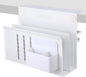LUKETURE Laptop Holder, Steel Desk Side Storage, No Drill Standing Desk Accessories, Clamp on Laptop Mount with Pen Holder, Fits Flat Edge Tables 0.3" to 2.8" (White, L(2 Tier))