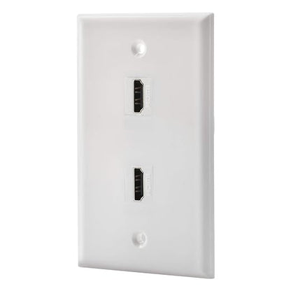 2 Port HDMI Female to Female Wall Plate in White (HDMI 2 Port)