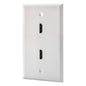 2 Port HDMI Female to Female Wall Plate in White (HDMI 2 Port)