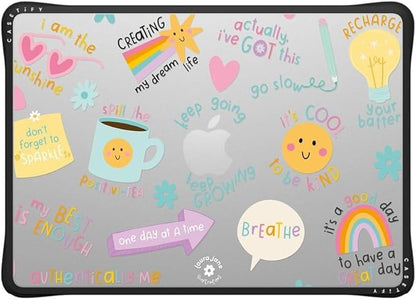 CASETiFY Impact MacBook Air 13.6" (M2-M4) Case [Cushioned Impact Corners/Scratch-Resistant/Anti-Slip Grip] - Keep Growing - Clear Black
