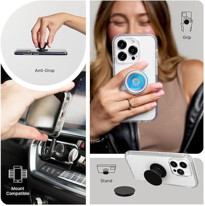 PopSockets Phone Grip with Expanding Kickstand, Adhesive Grip - Indigo Blooms